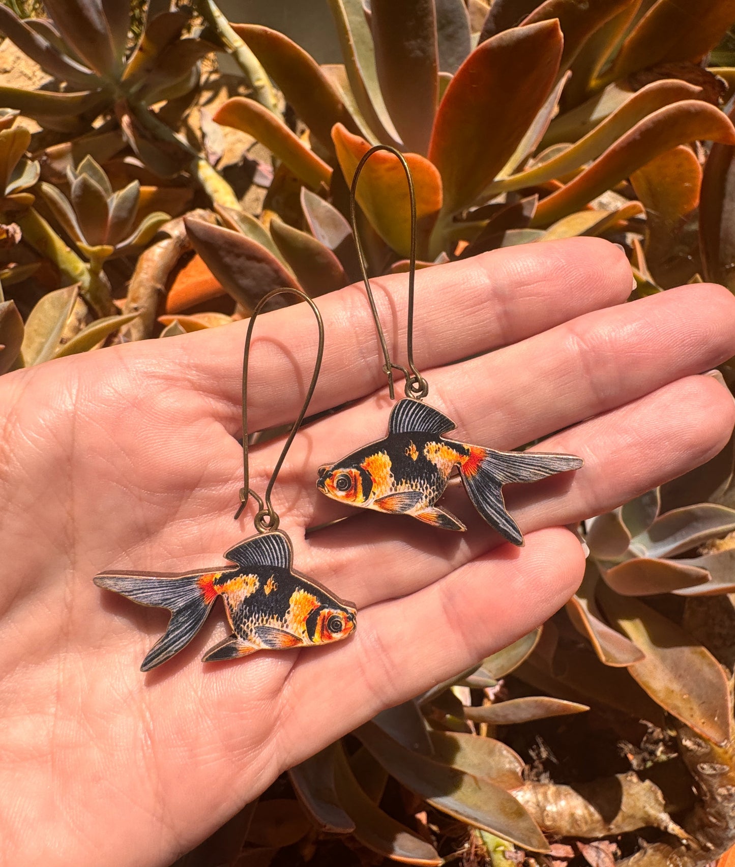 Koi goldfish earrings
