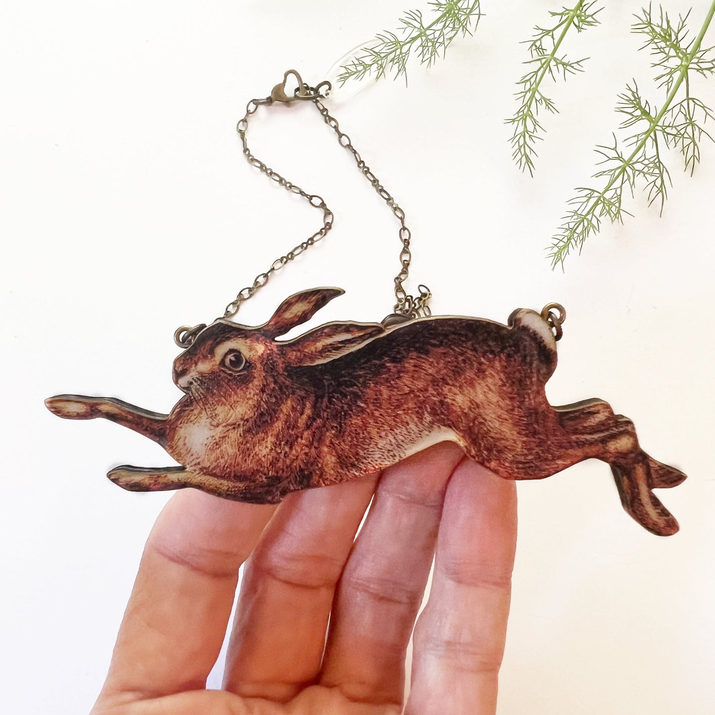 Large hare necklace