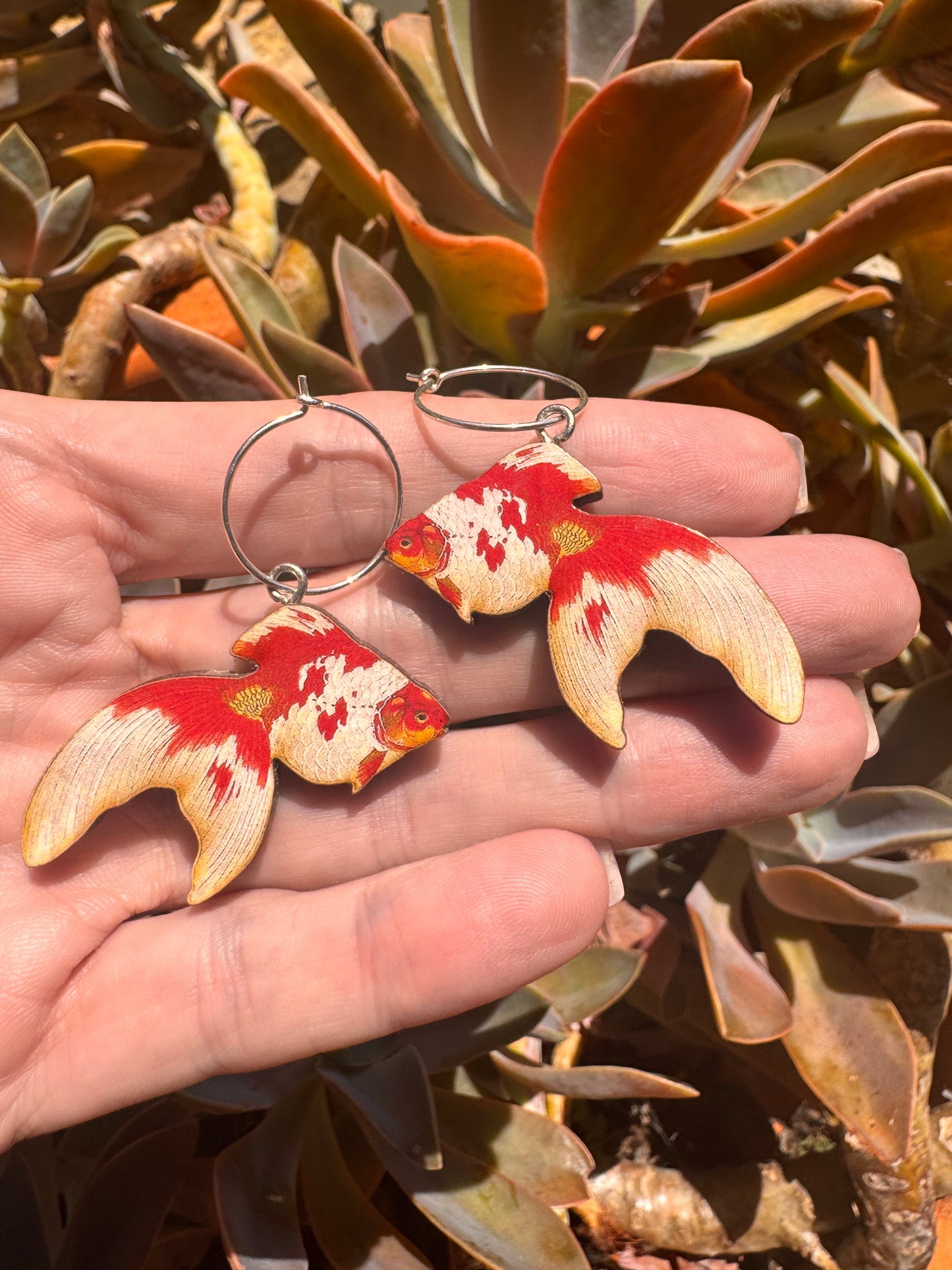 Koi goldfish earrings