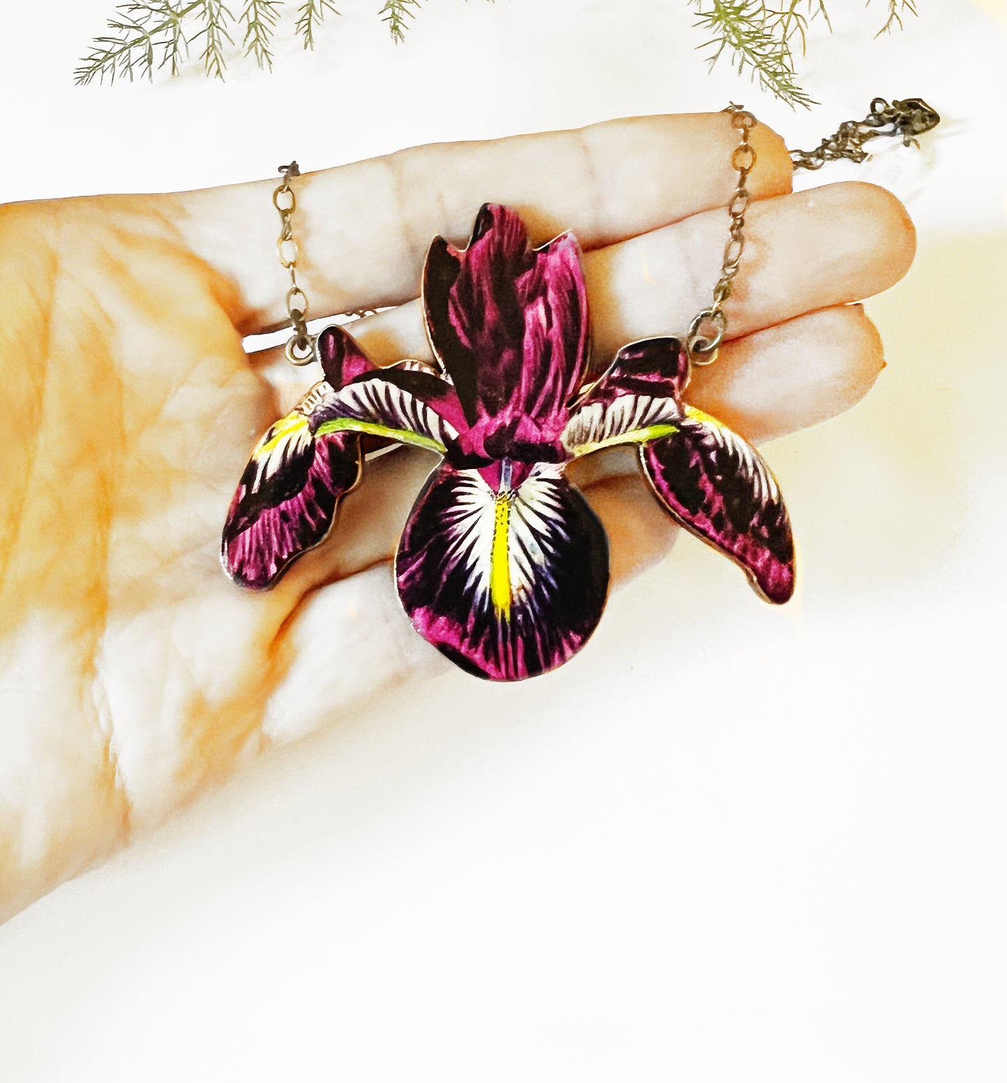 Purple Iris necklace