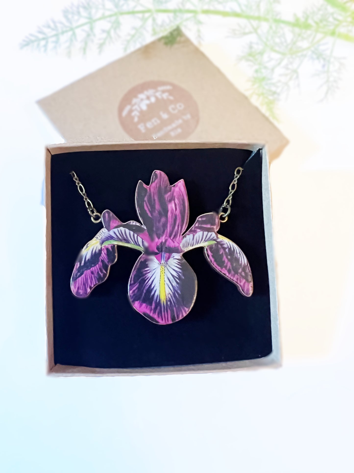 Purple Iris necklace