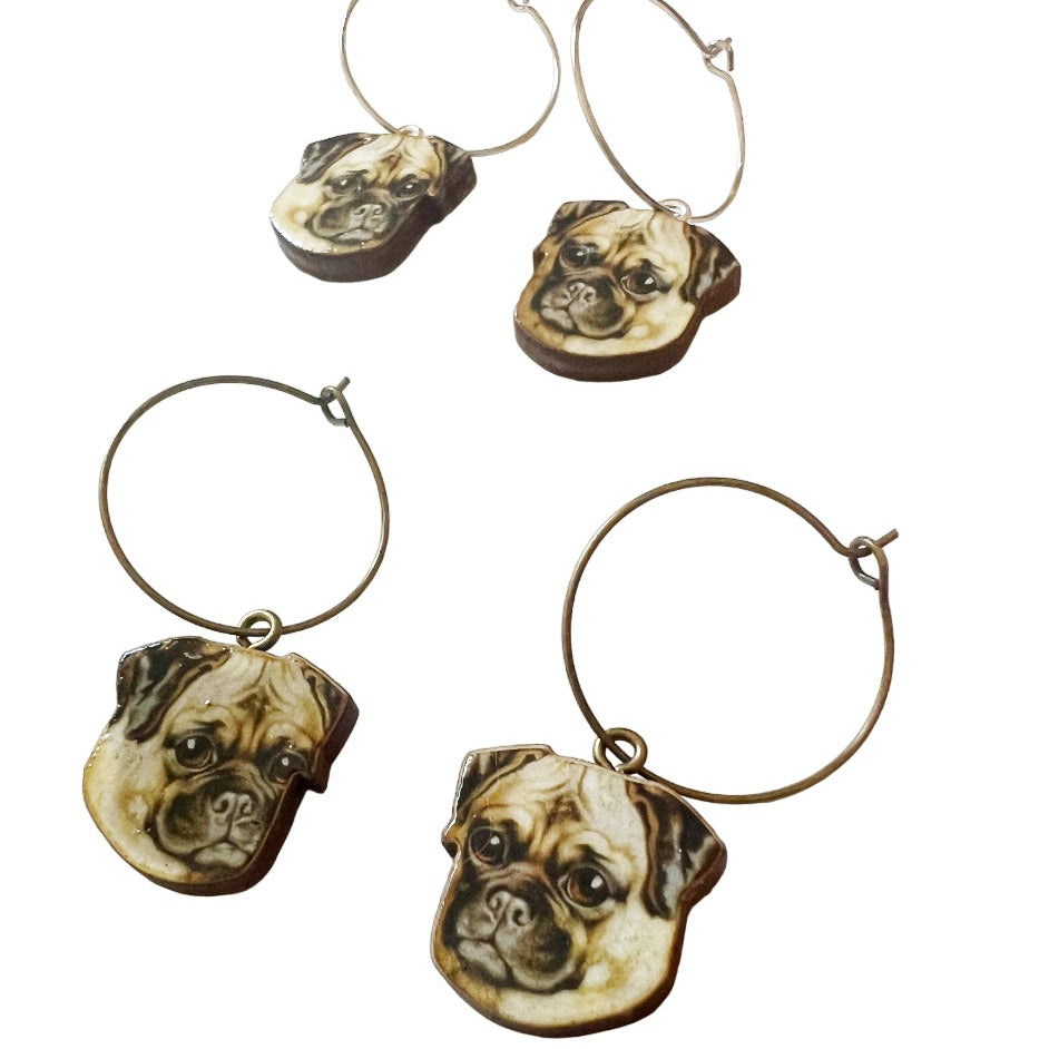 Pug earrings
