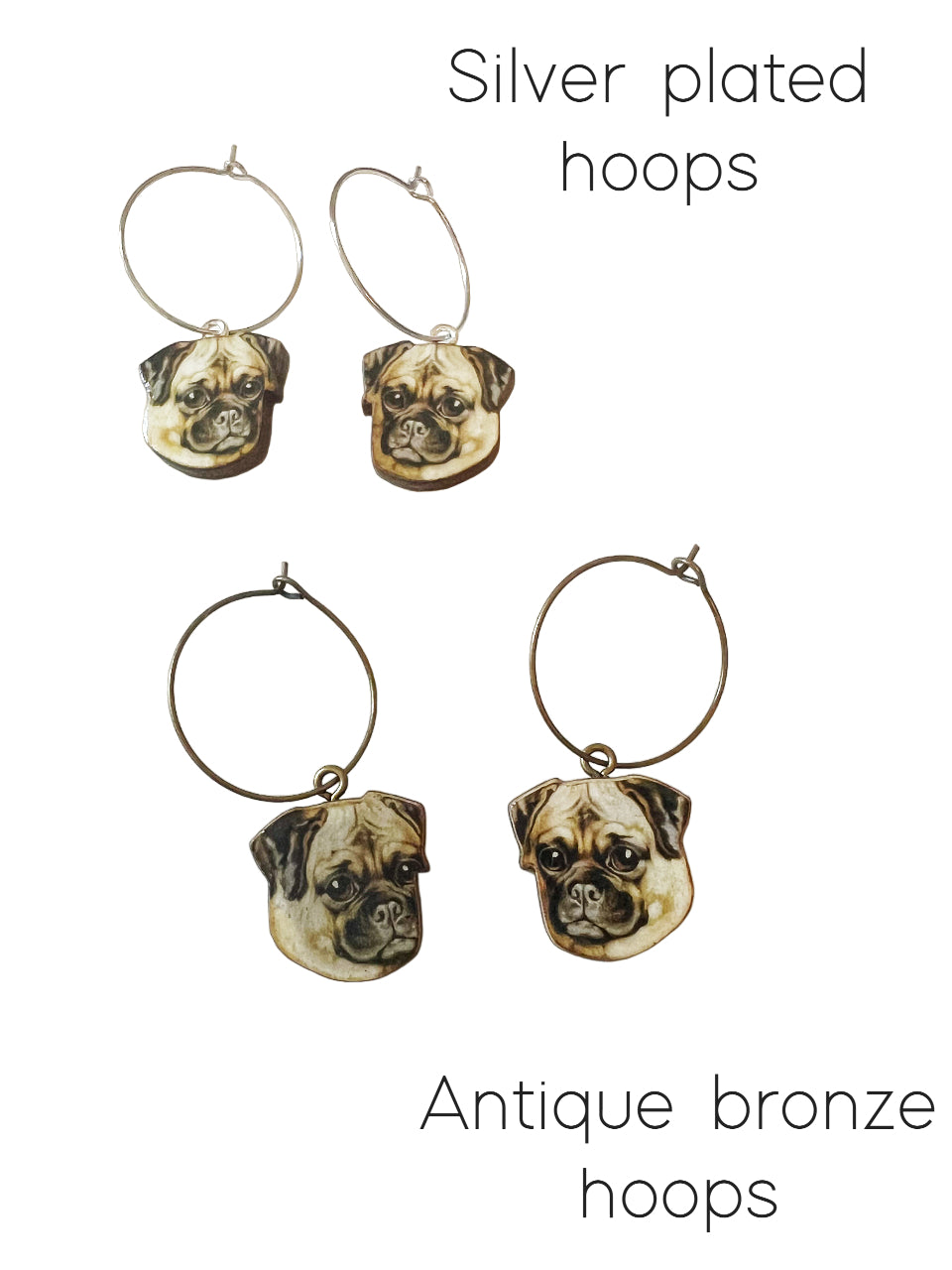 Pug earrings