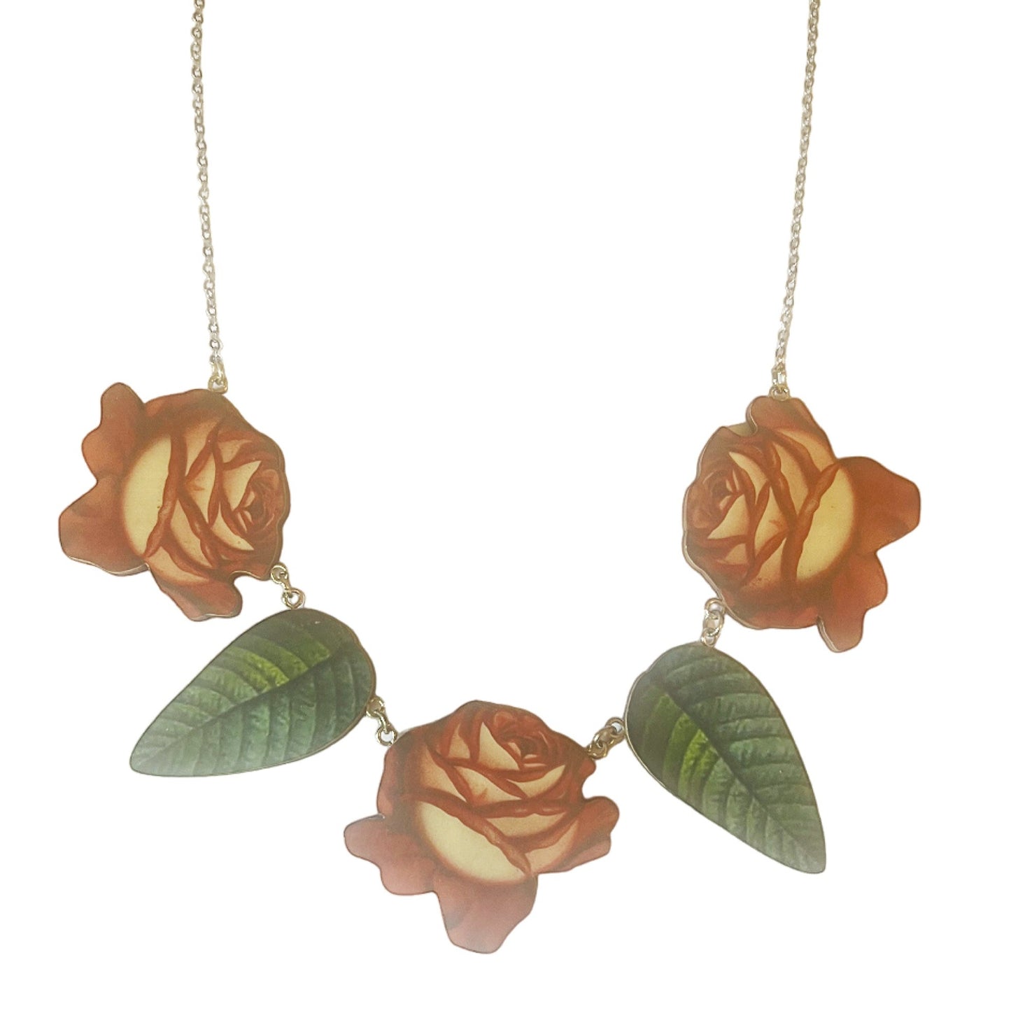 Large red rose necklace