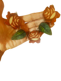 Large red rose necklace