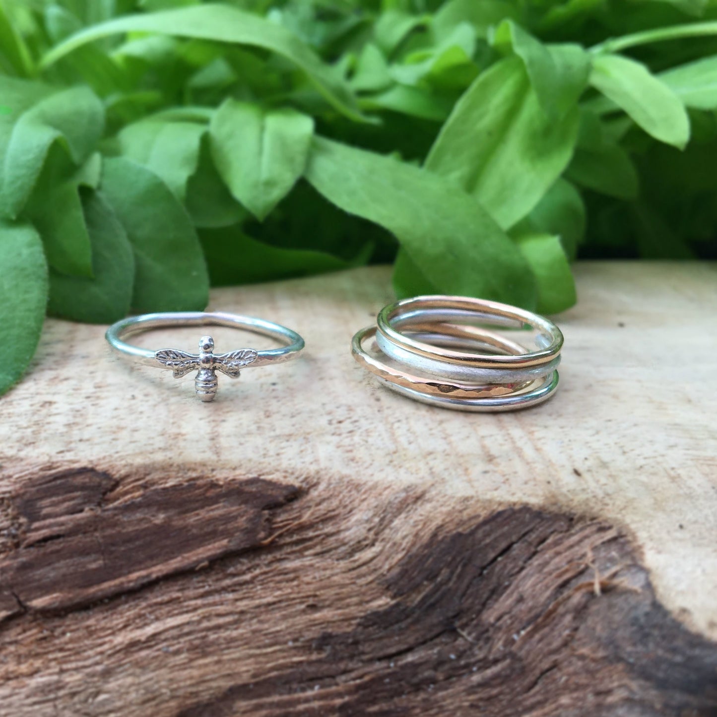 Eco silver Bee ring