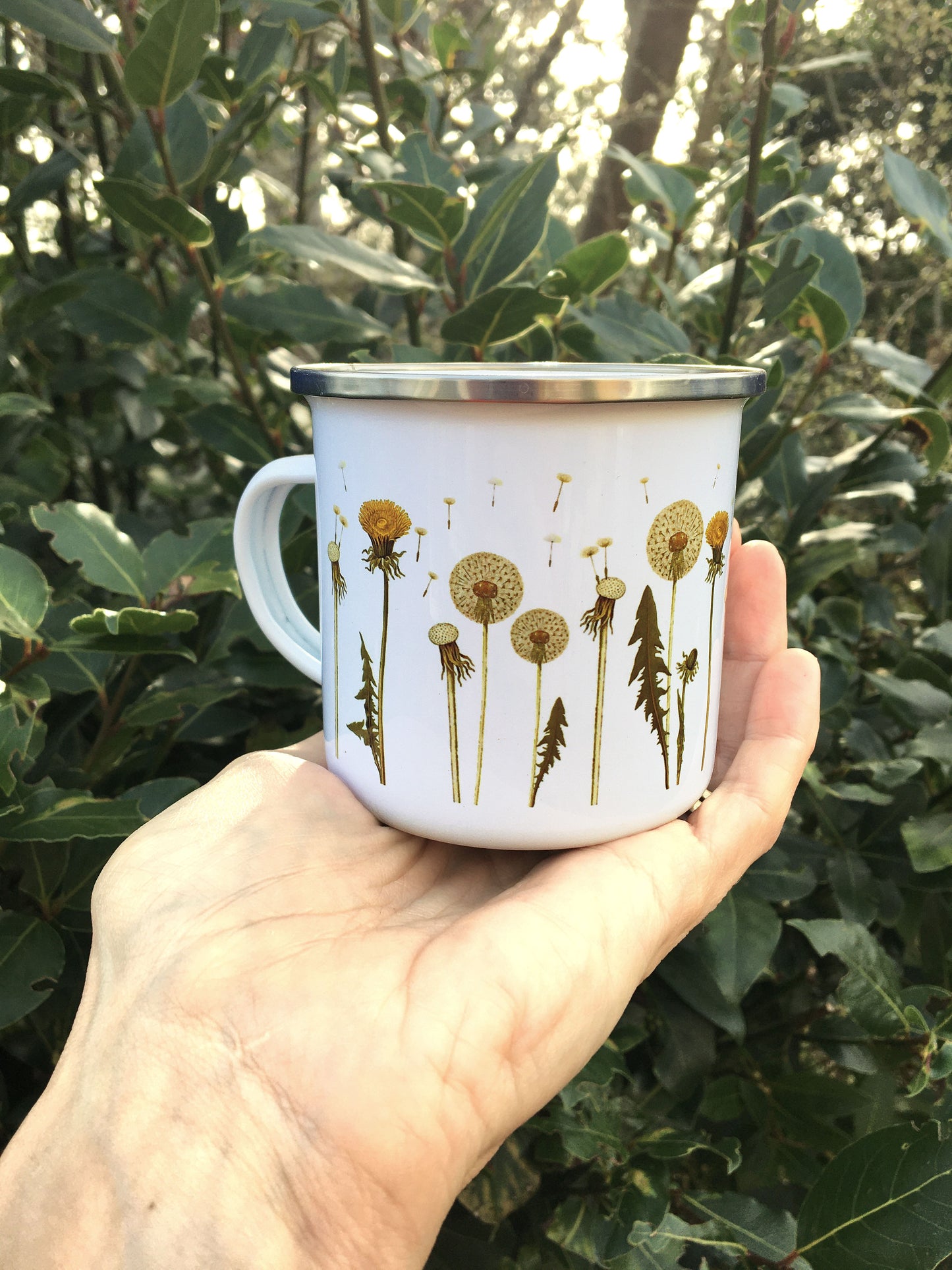 Dandelion enamel mug