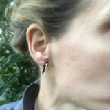 Hand painted Magpie stud earrings