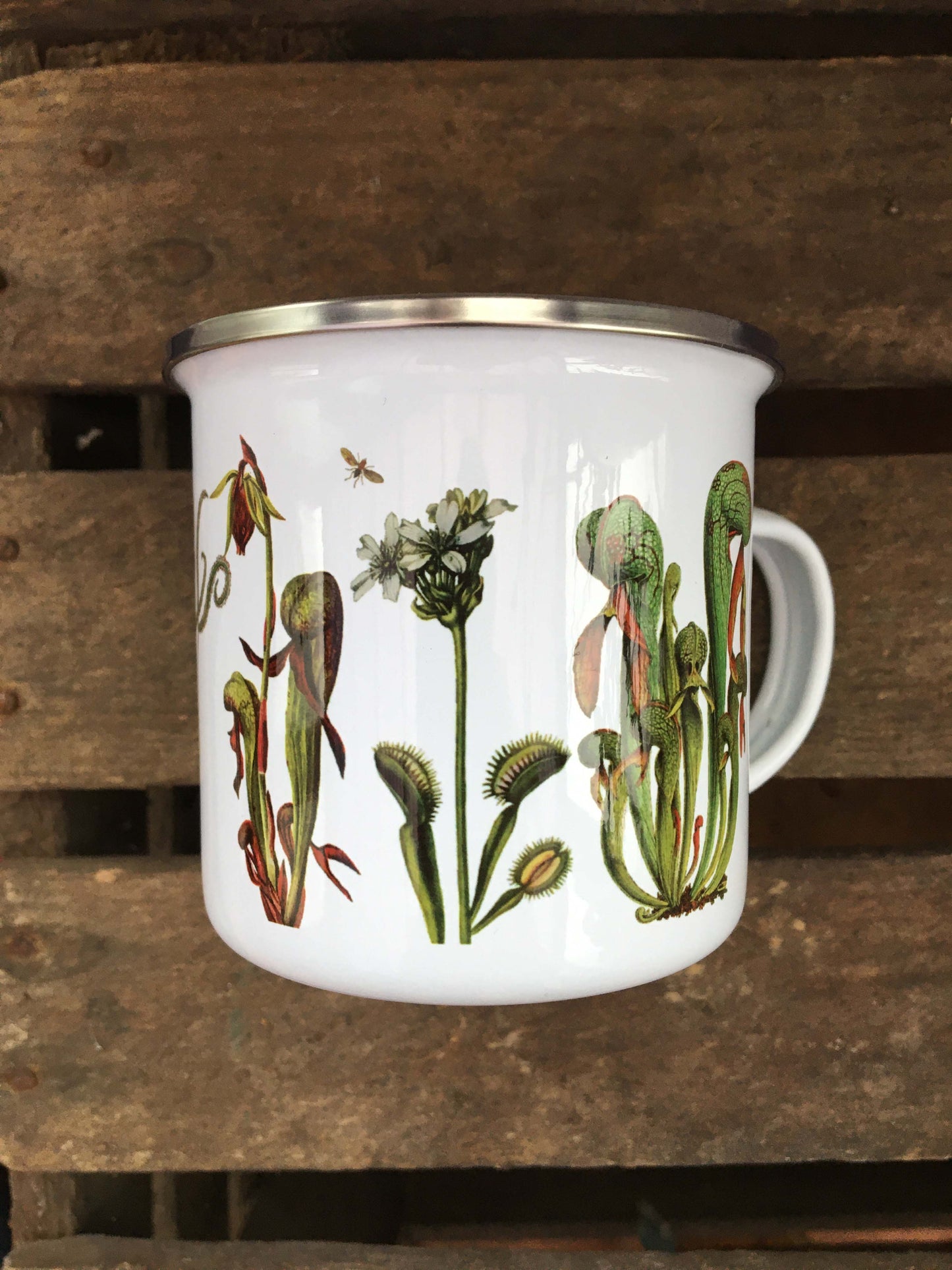 Carnivorous plant enamel mug