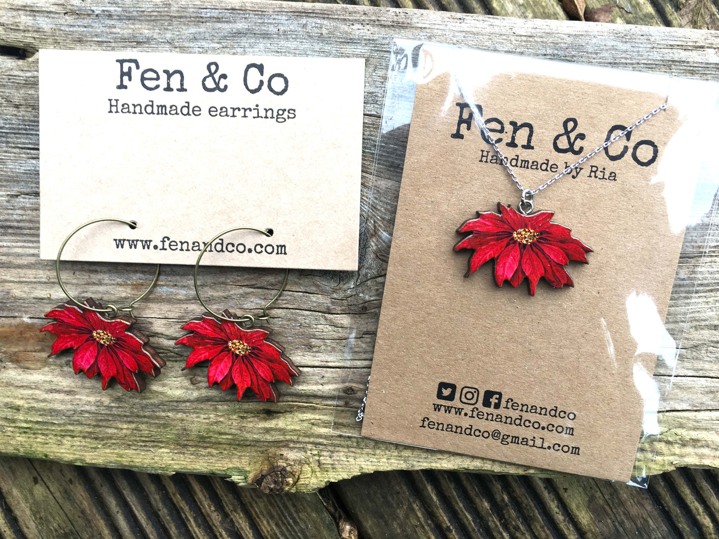 Mistletoe necklace and earrings