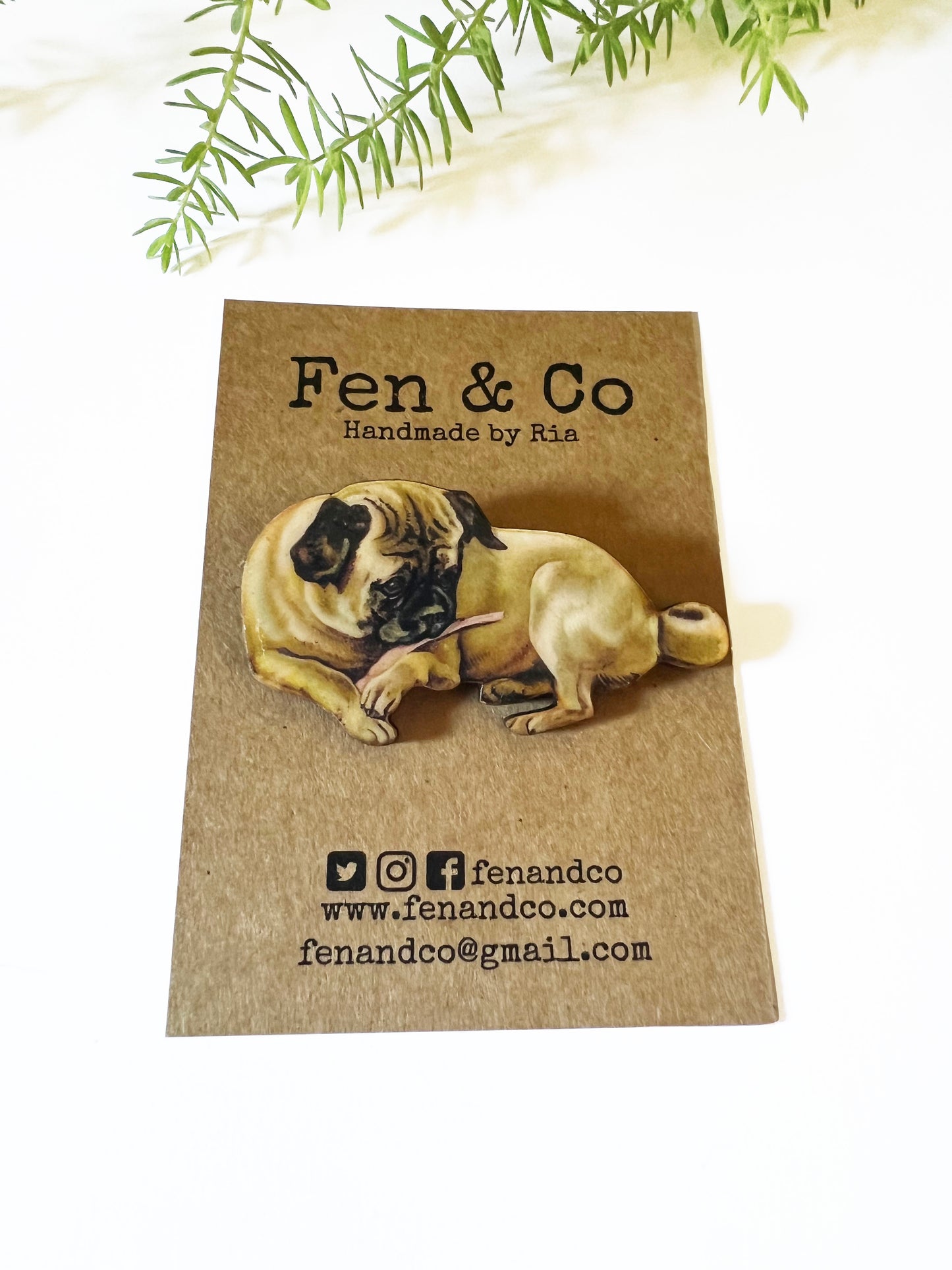 Pug brooch