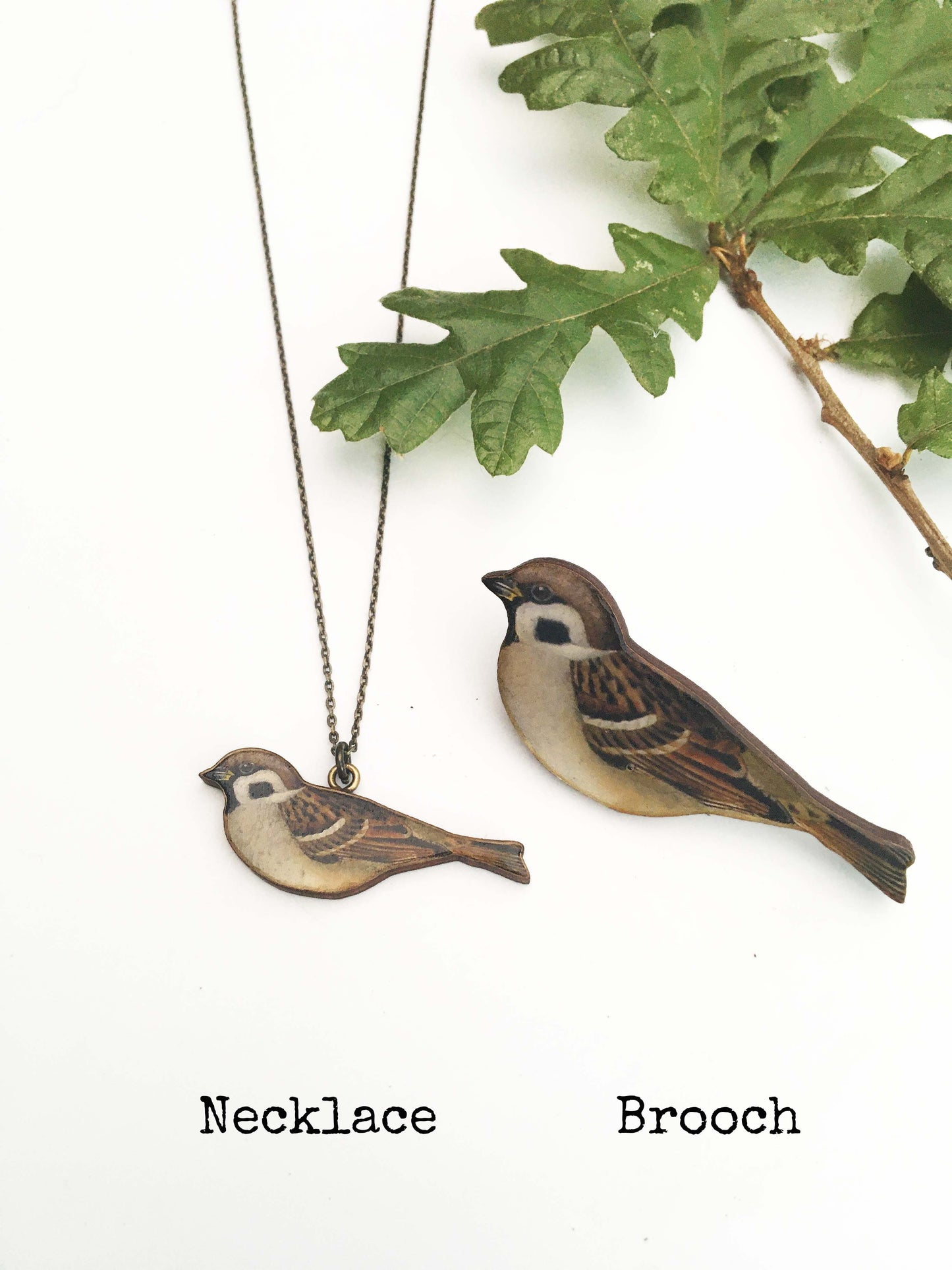 House Sparrow necklace or brooch