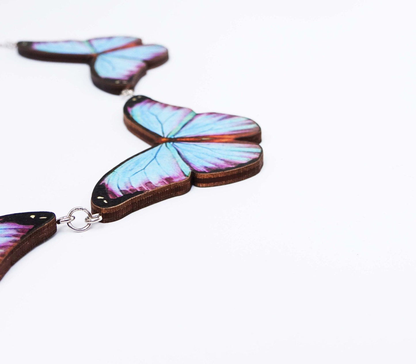 Blue Morpho butterfly necklace