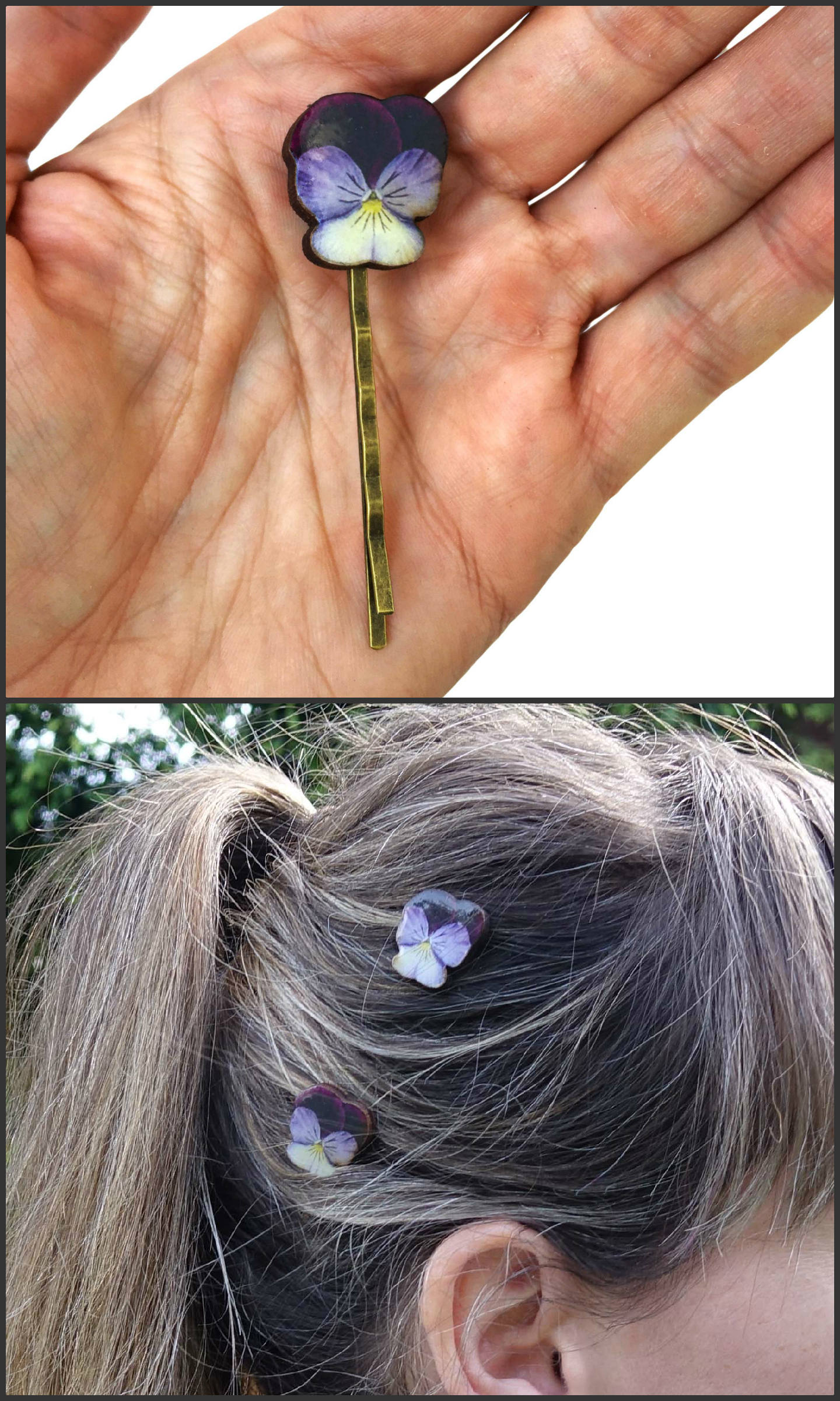 Pansy hairpin