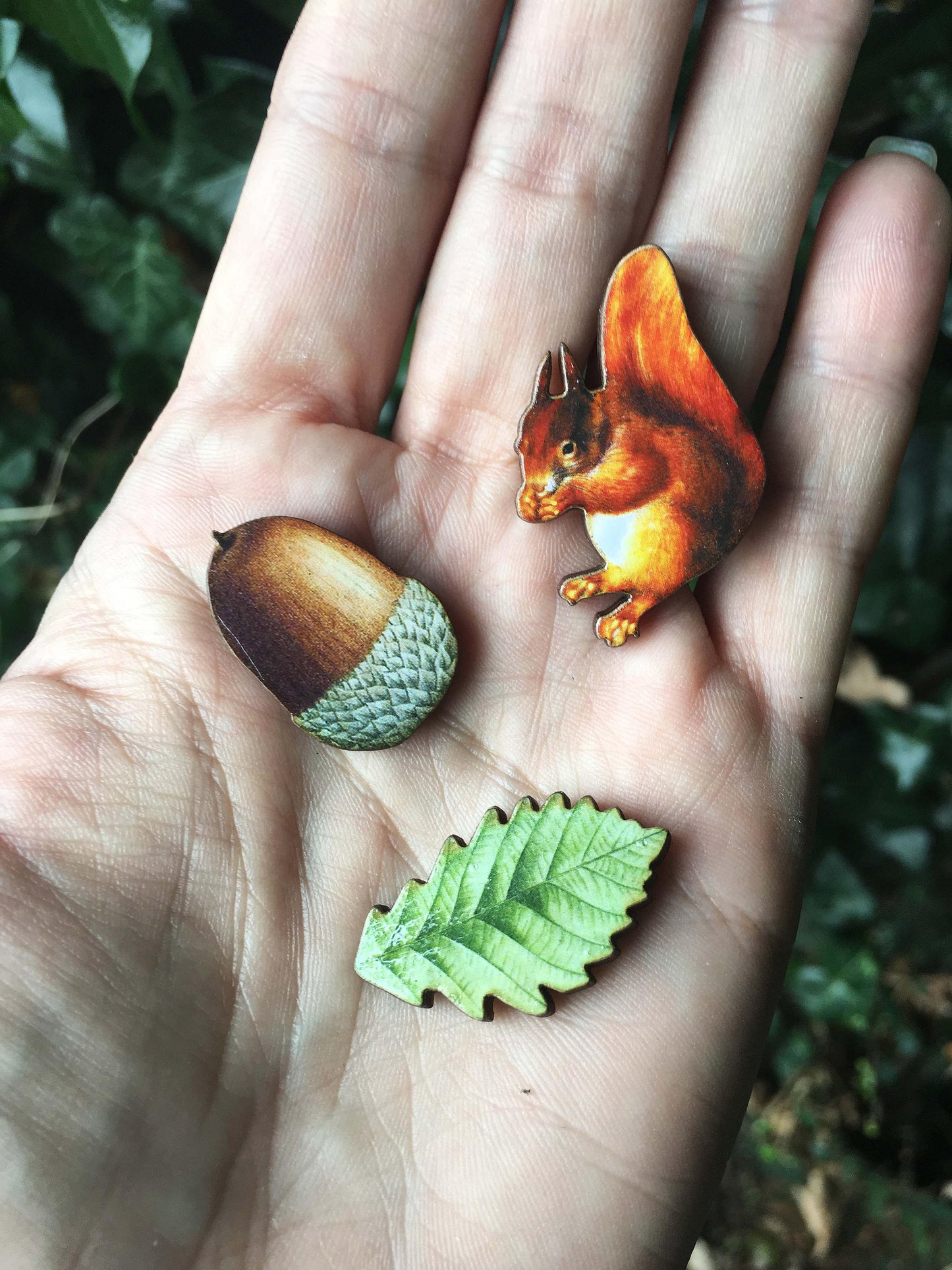 Acorn and Oak leaf collar pins
