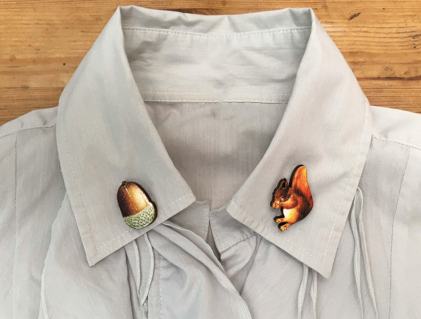 Acorn and Oak leaf collar pins