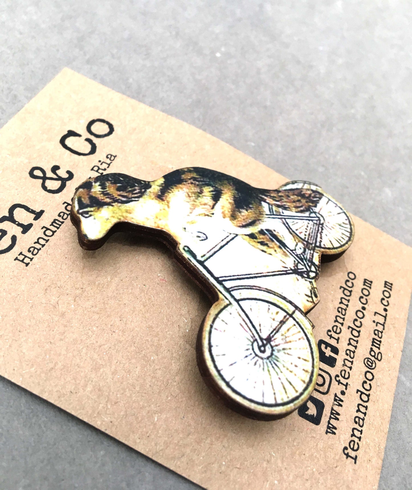Whimsical cat or dog brooch
