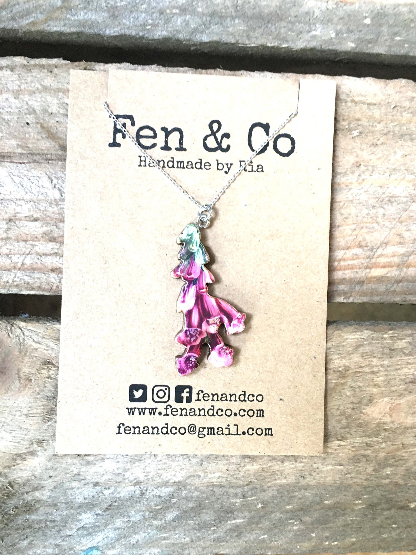 Pink Foxglove necklace