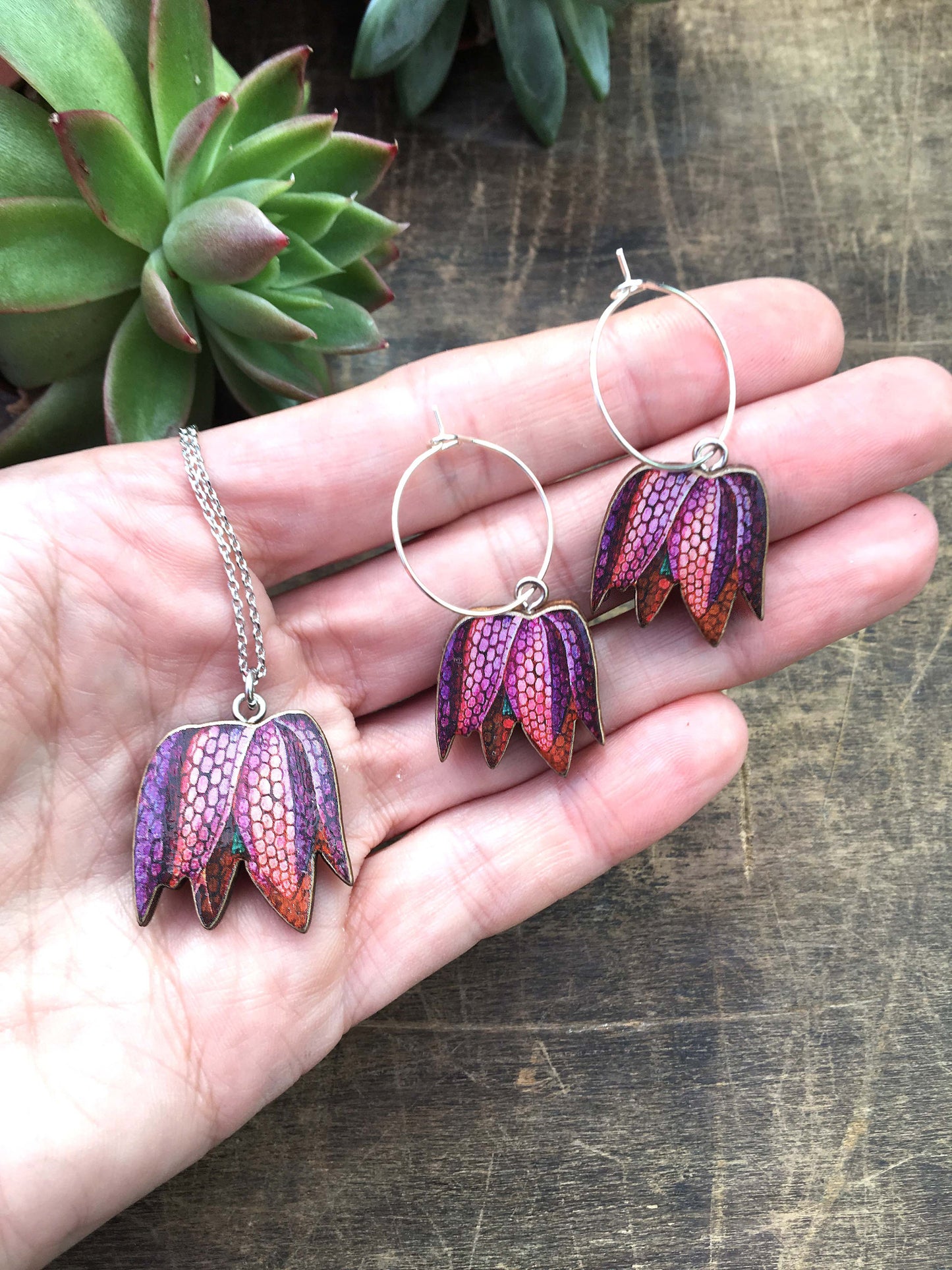 Fritillary earrings