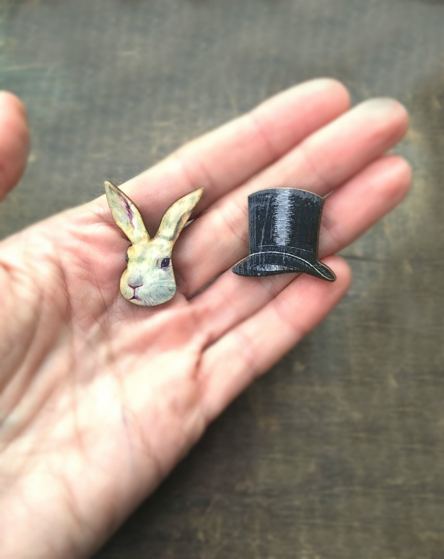 Top hat and rabbit collar pins