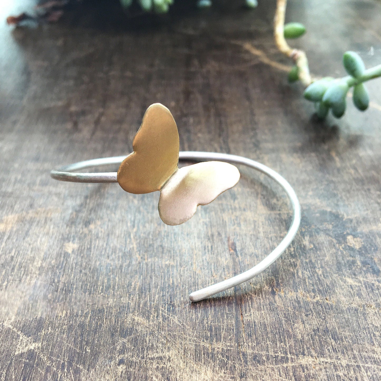 Eco silver butterfly bracelet