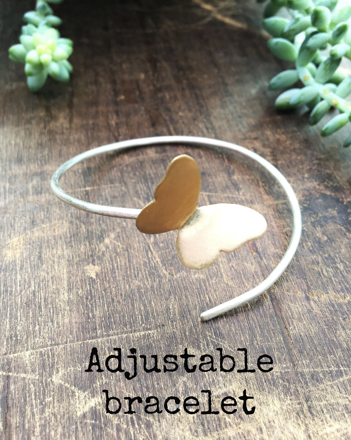 Eco silver butterfly bracelet