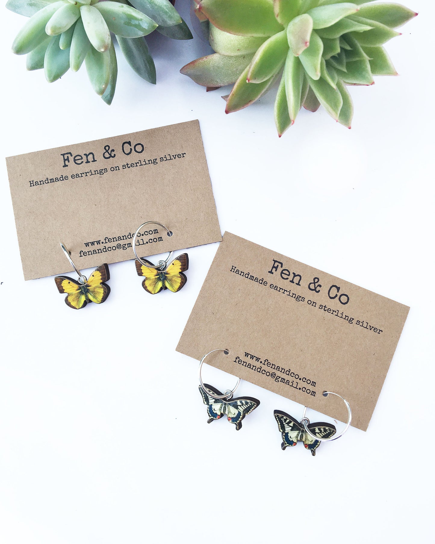 Small British butterfly earrings