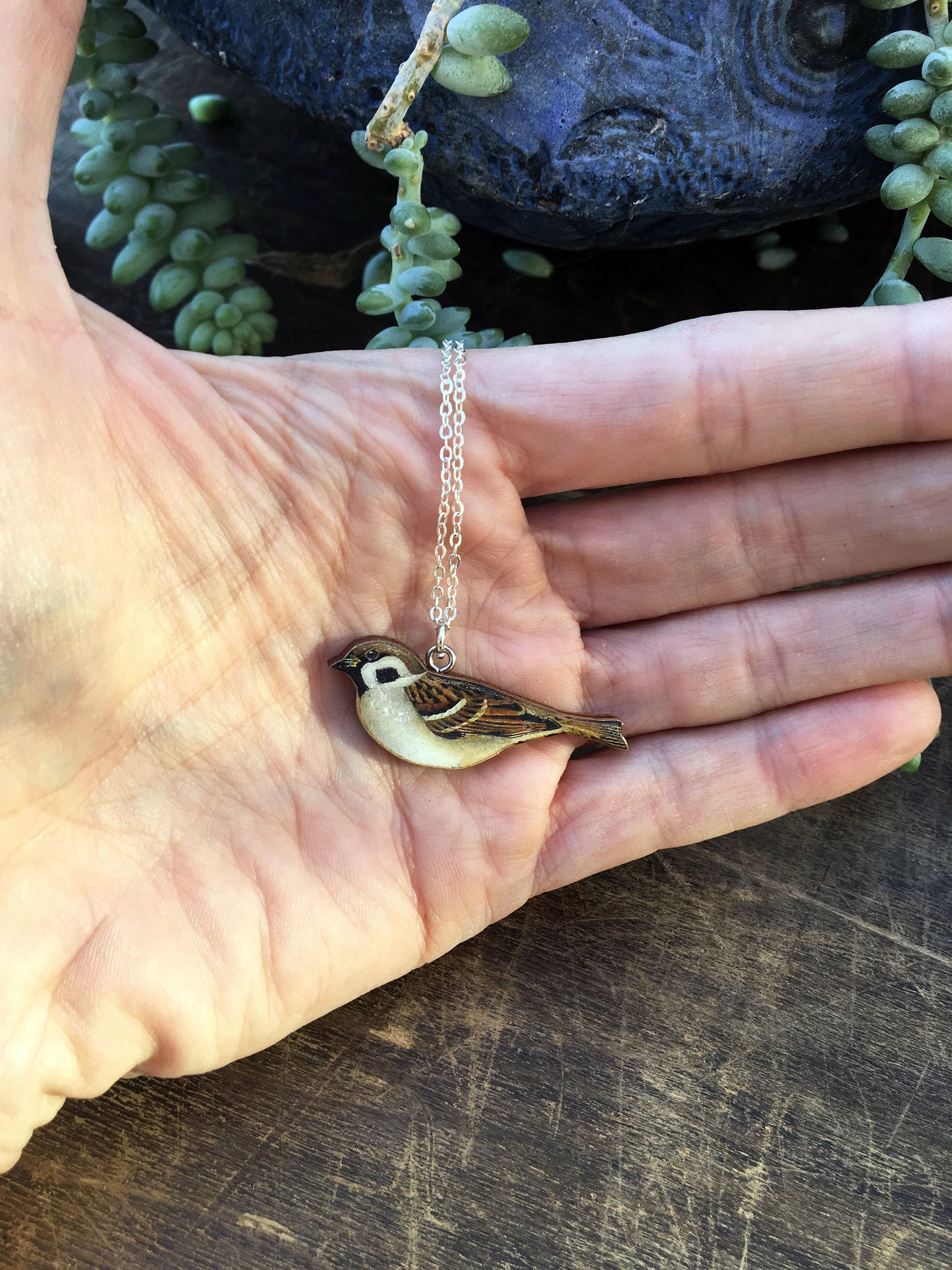House Sparrow necklace or brooch