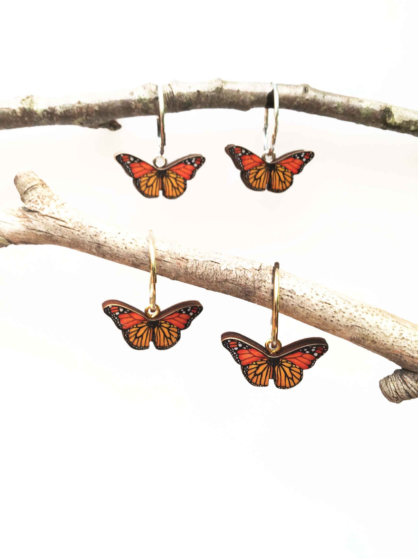 Monarch butterfly earrings