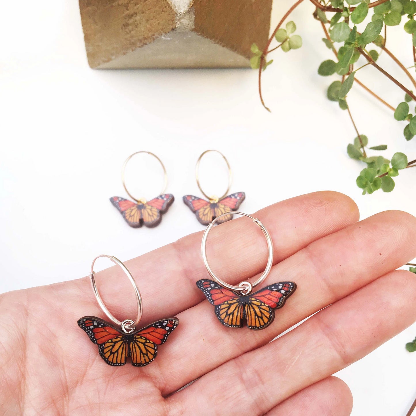 Monarch butterfly earrings