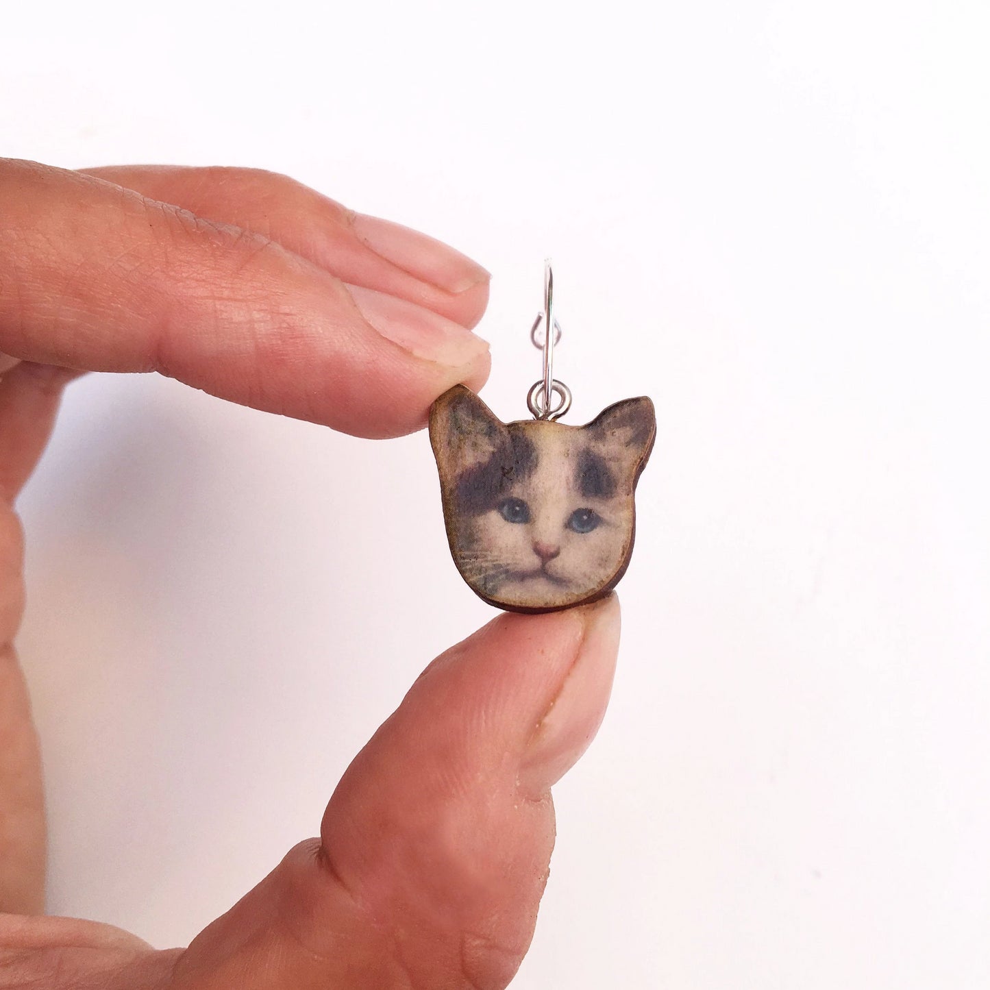 Sterling silver cat earrings