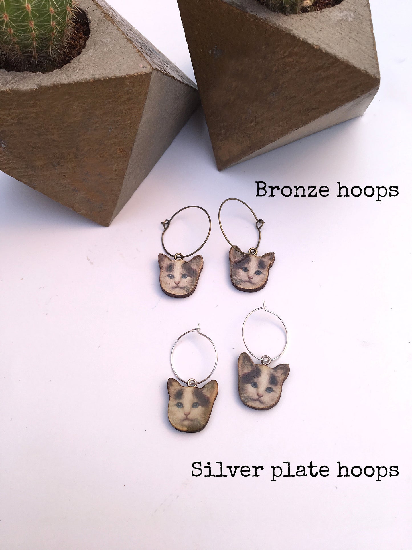 Sterling silver cat earrings
