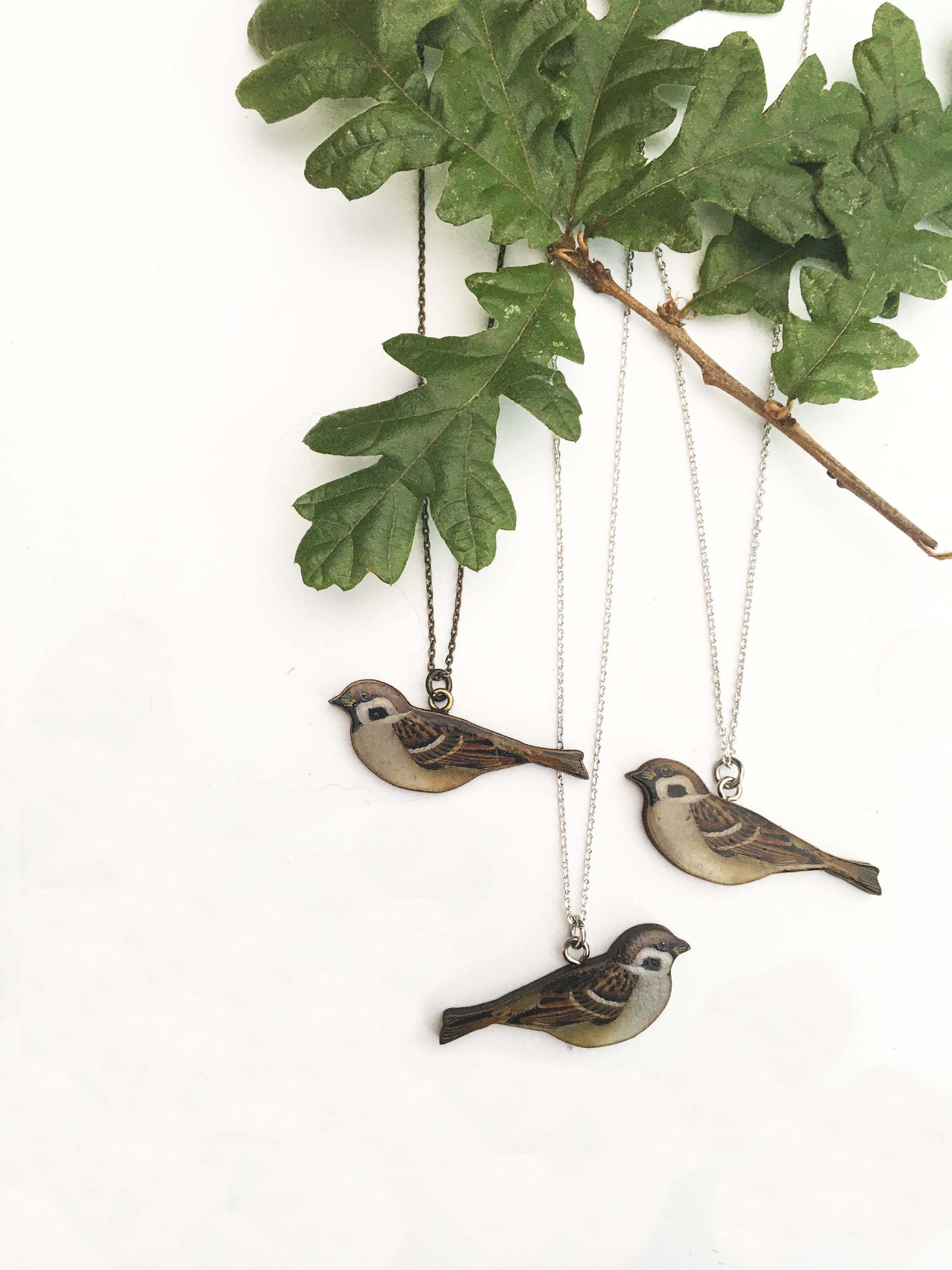 House Sparrow necklace or brooch