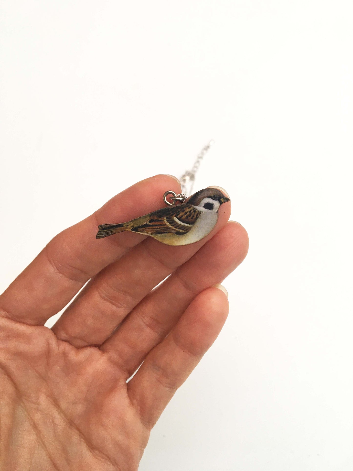 House Sparrow necklace or brooch