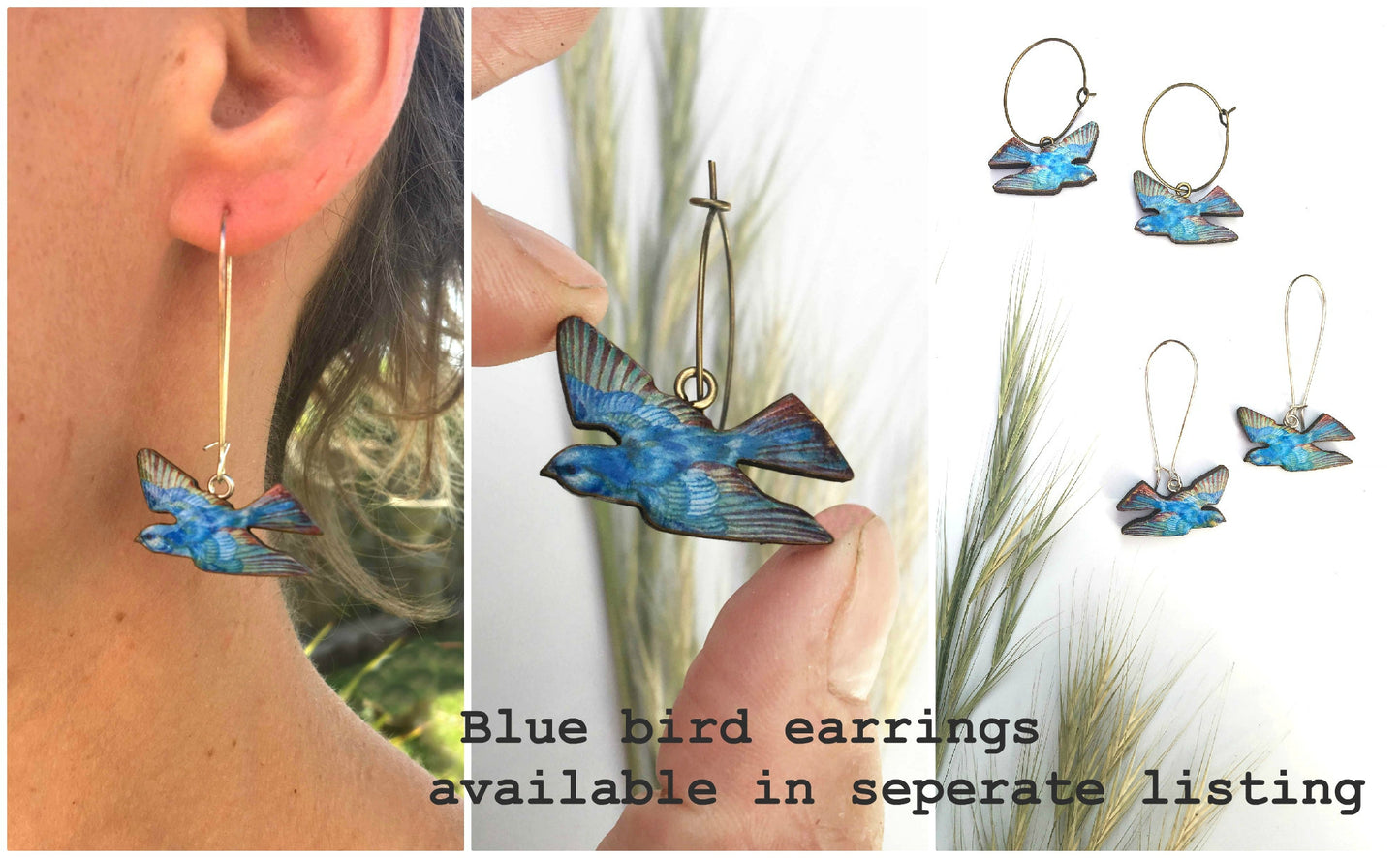 Blue bird collar pins