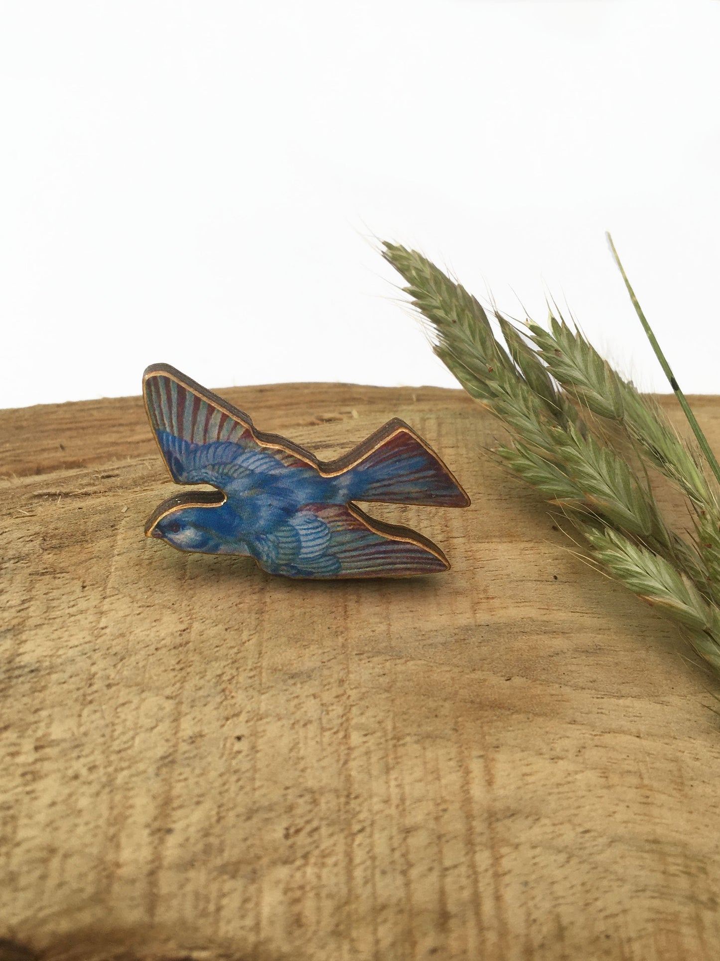 Blue bird collar pins