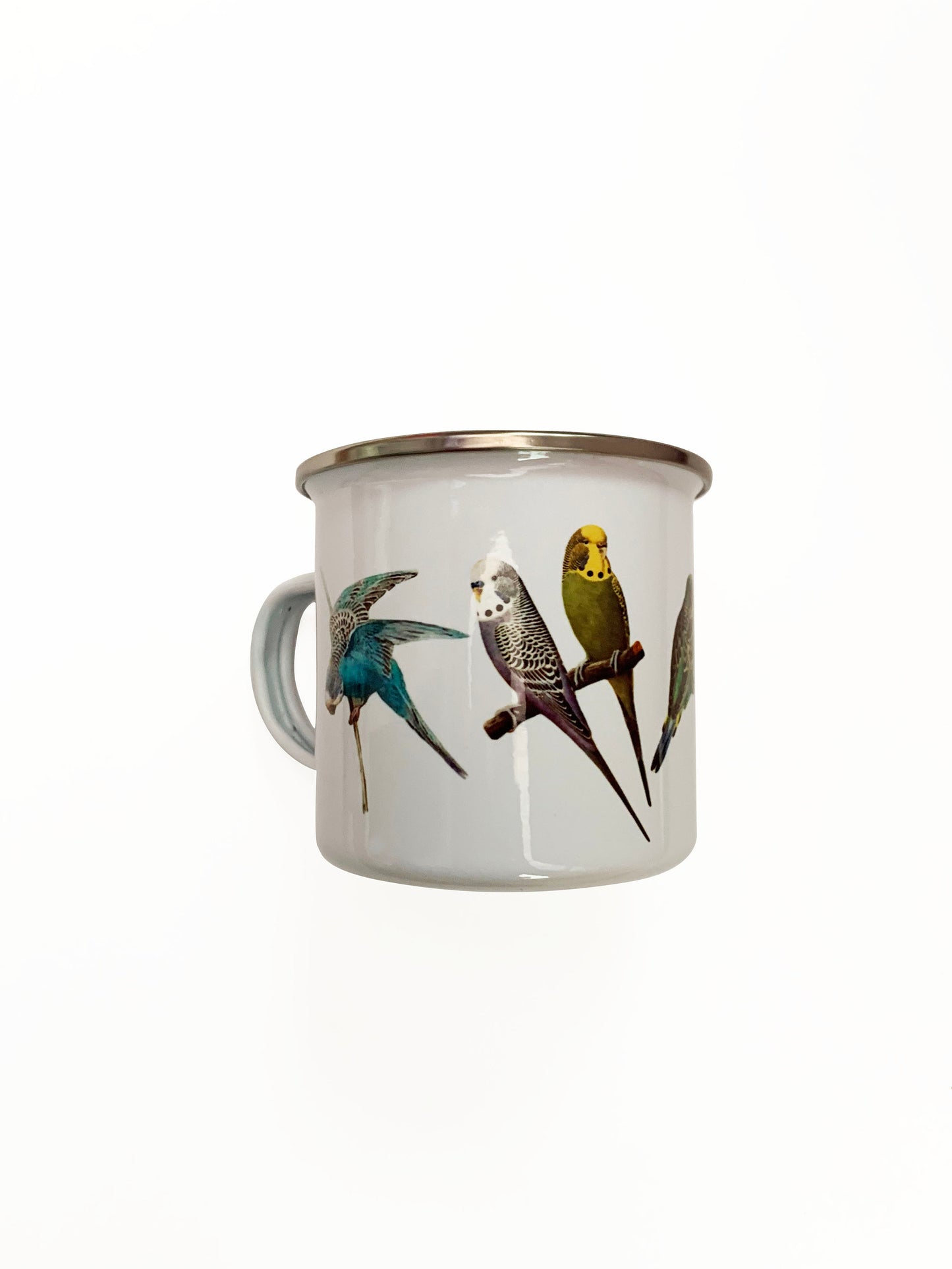 Budgie enamel mug