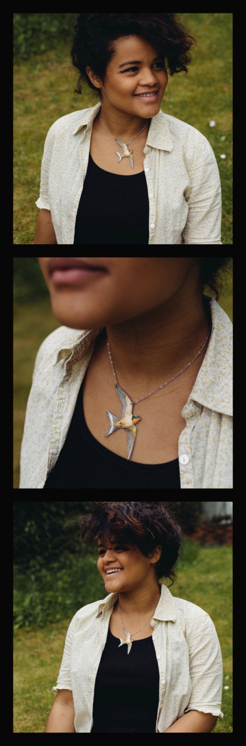 Flying swallow necklace