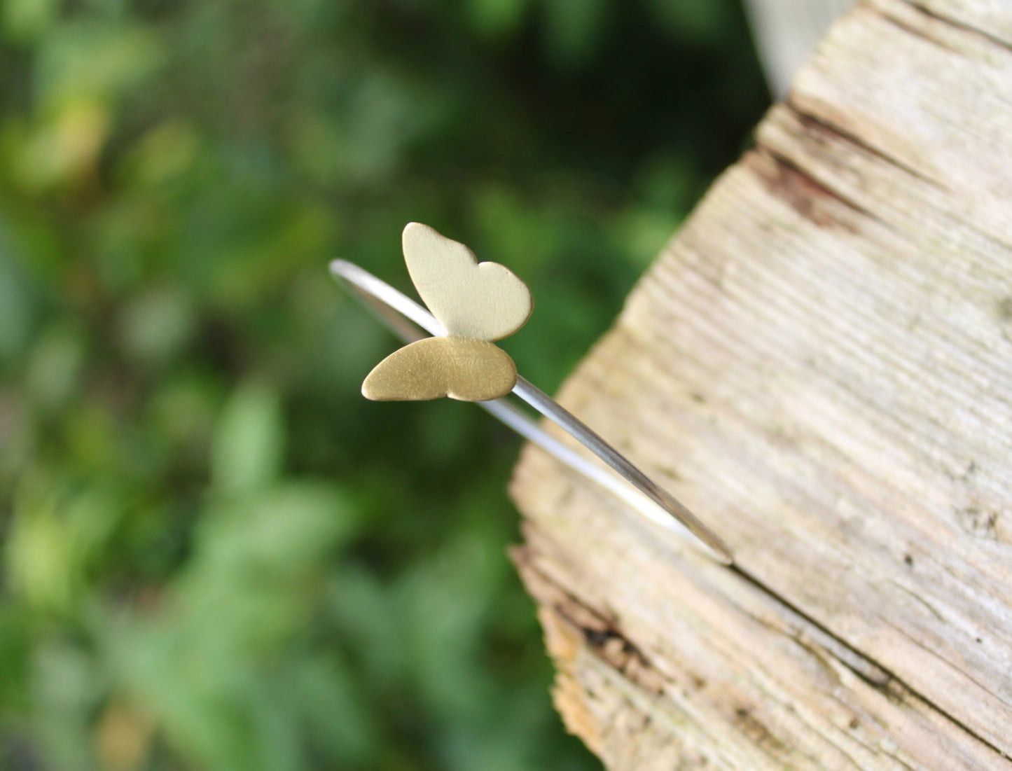 Eco silver butterfly bracelet