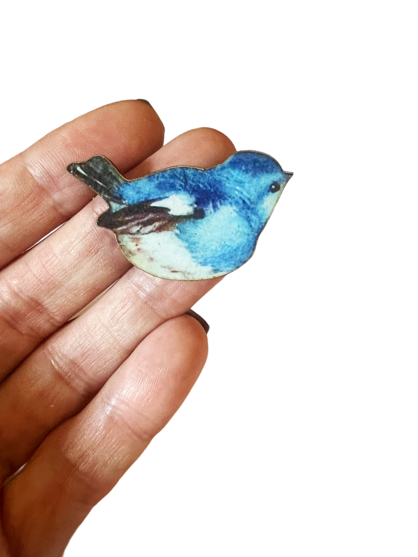 Blue bird pin OR necklace