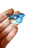 Blue bird pin OR necklace