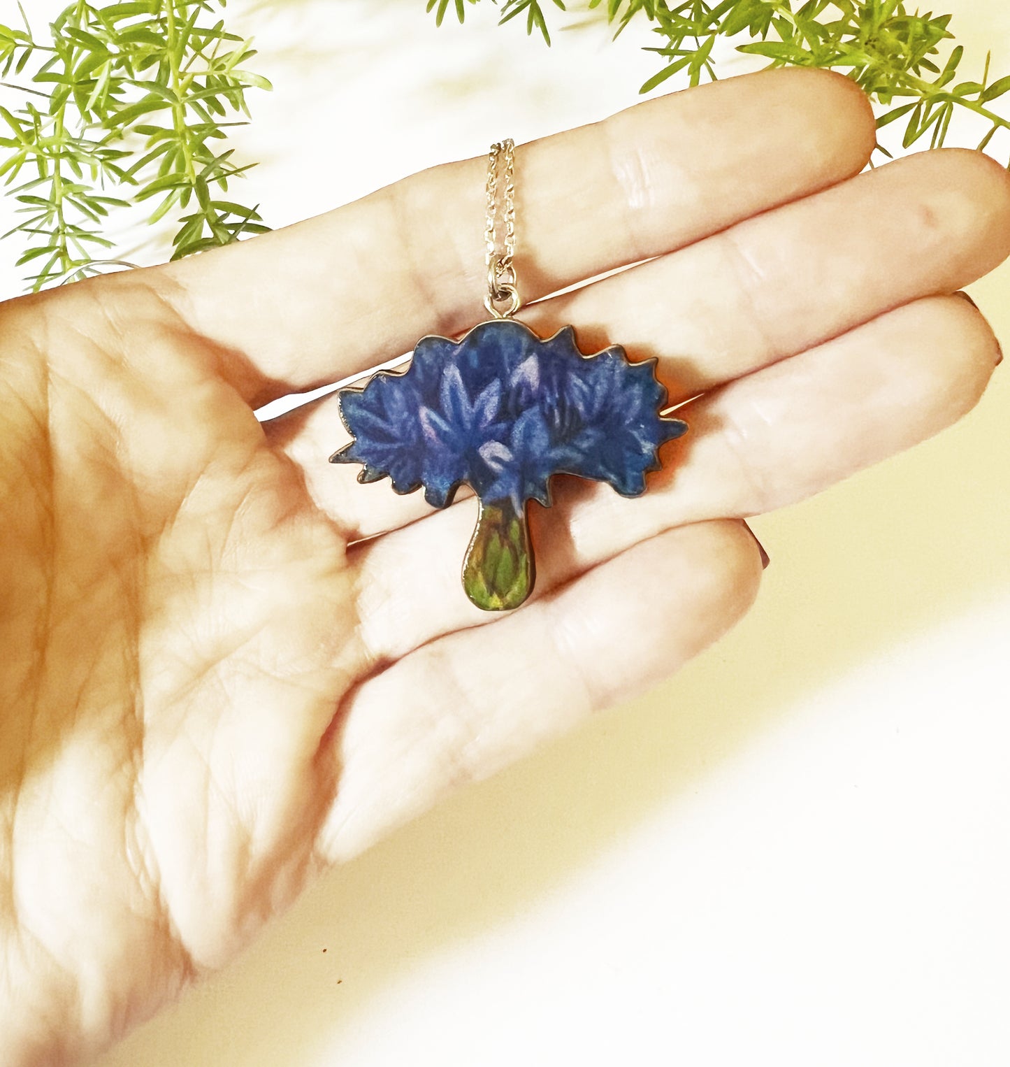 Cornflower earrings OR necklace