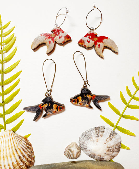 Koi goldfish earrings