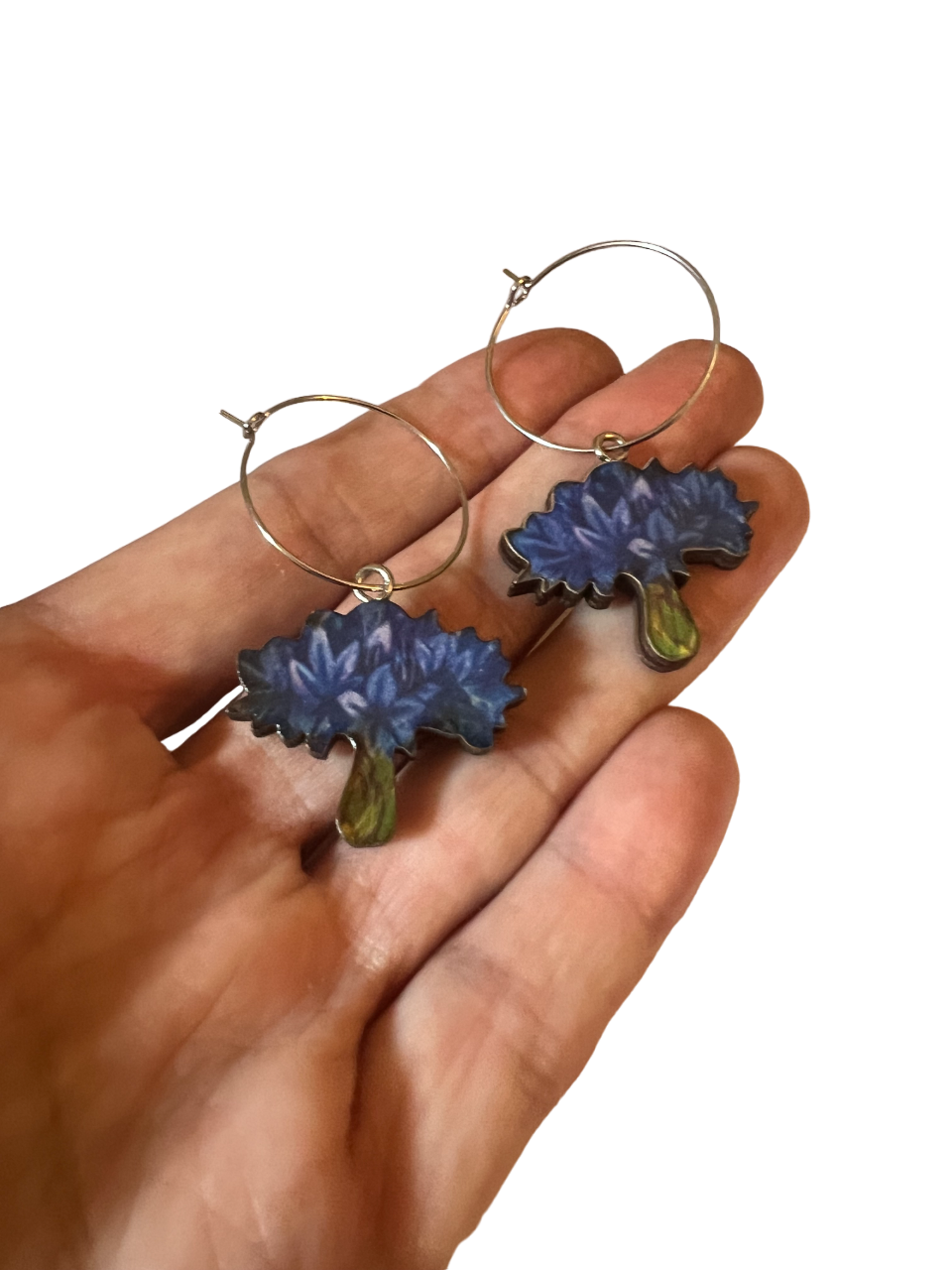 Cornflower earrings OR necklace