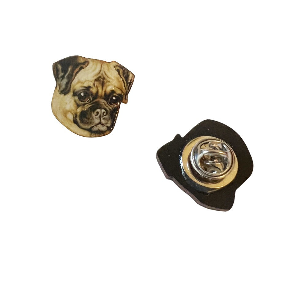 Pug collar pins or single Pug pin