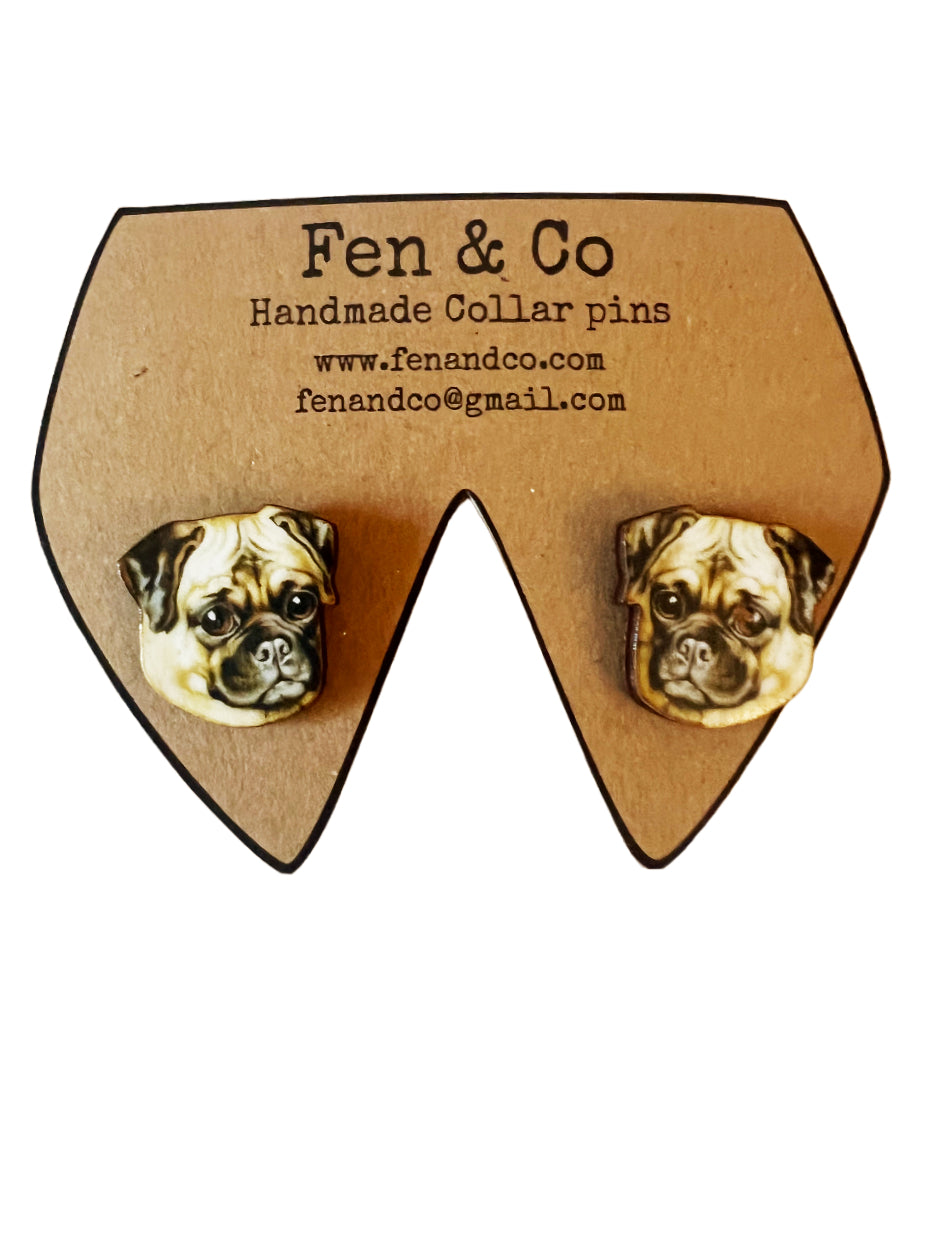 Pug collar pins or single Pug pin