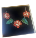 Large red rose necklace