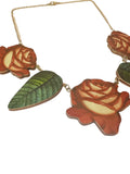 Large red rose necklace