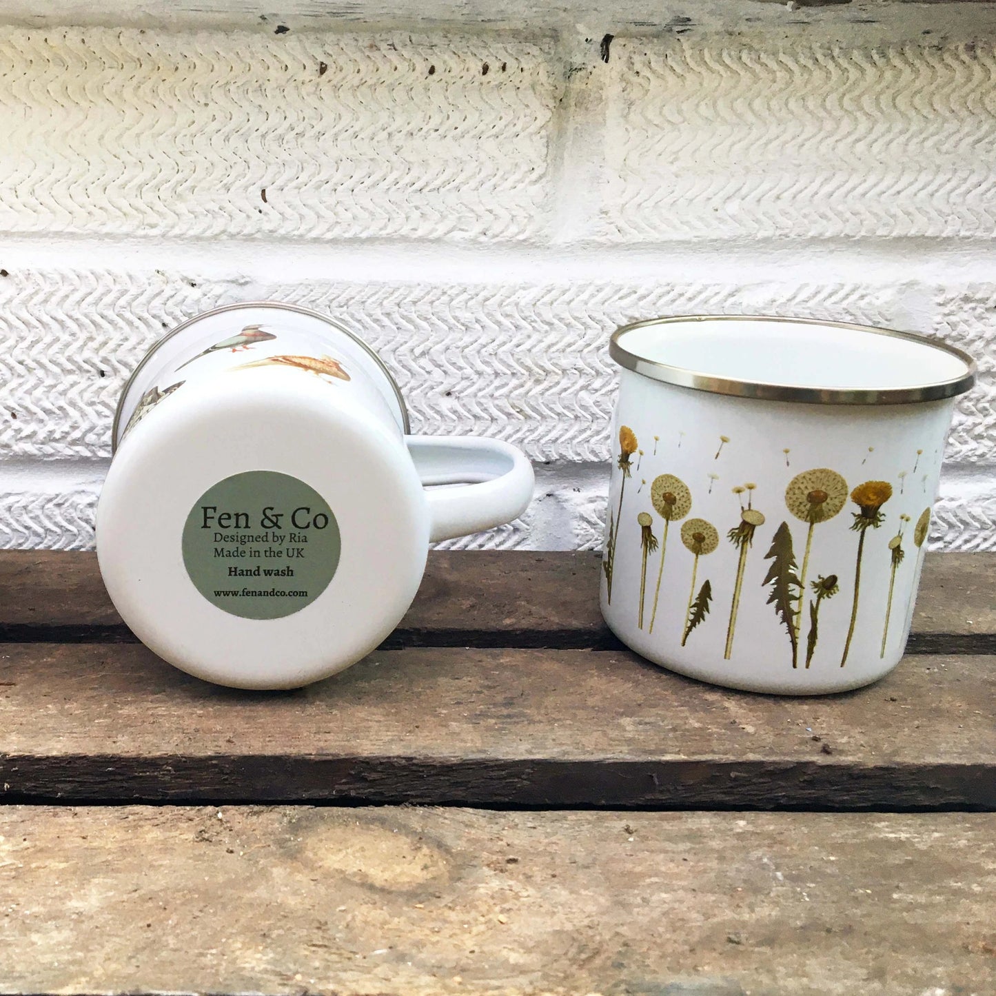 Dandelion enamel mug