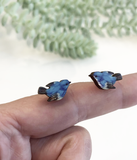 Tiny blue bird studs